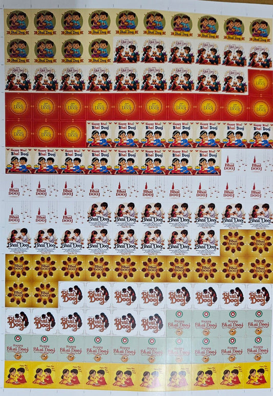 Happy Bhaidooj Cavity Size Sqaure Stickers