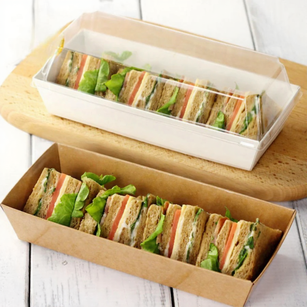 Bake N Serve - Kraft and White With Lid | Dessert Packing Containers | 400 Gm | Pack of 10