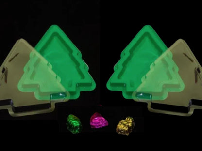 Christmas Tree Bar Mould and Chocolate Box | Christmas Tree Shape Chocolate Mold & X'Mas Tree Tray + Cover (Pack of 10)