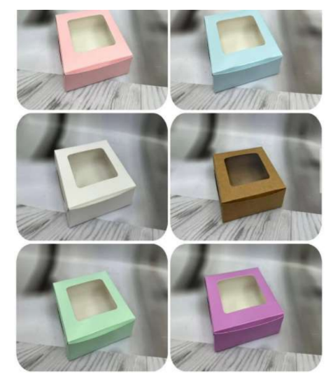 4 Brownie Box (Mixed Colour) | Pack of 10 | 4 Brownie Boxes set of 10