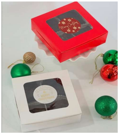 4 Brownie Boxes (Mixed colour) Pack of 10 (6*6*2 inches)