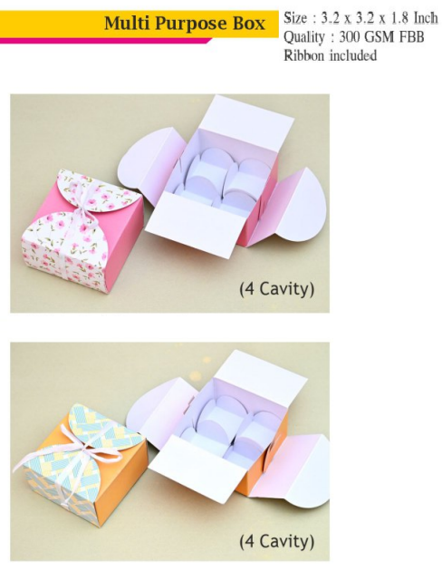 4 cavity Multi Purpose Small Gift Hamper Box