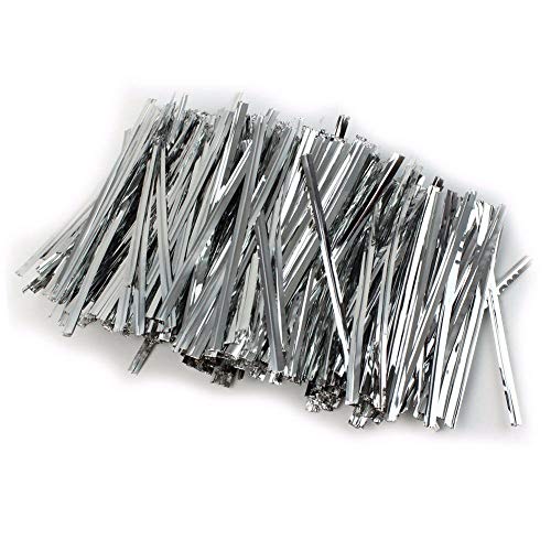 Metallic Ribbon Twist Ties | Shiny Ribbon Twisters for Sweets & Hampers | Pack of 350 (Random Colour0