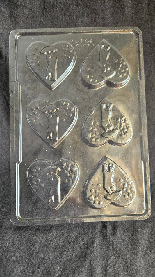 Heart Shape Couple Chocolate Mould | PVC Valentine Chocolate Mould-530