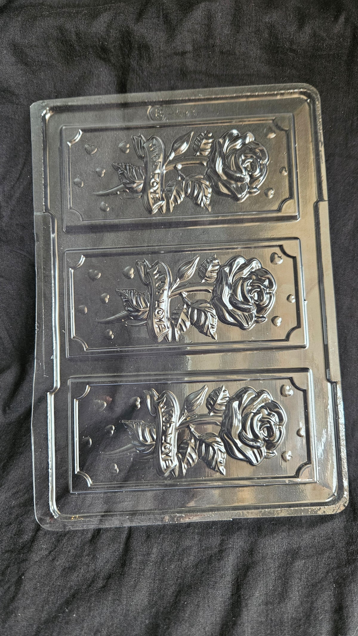 Designer Rose Theme Chocolate Bar Mould (45-50gm) PVC Chocolate Mould - 593