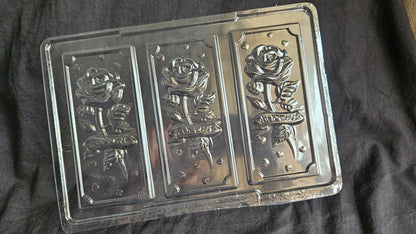 Designer Rose Theme Chocolate Bar Mould (45-50gm) PVC Chocolate Mould - 593