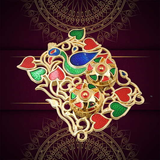 Peacock Design Kumkum Roli Medium Rectangle Plate for Festive & Gifting Purpose