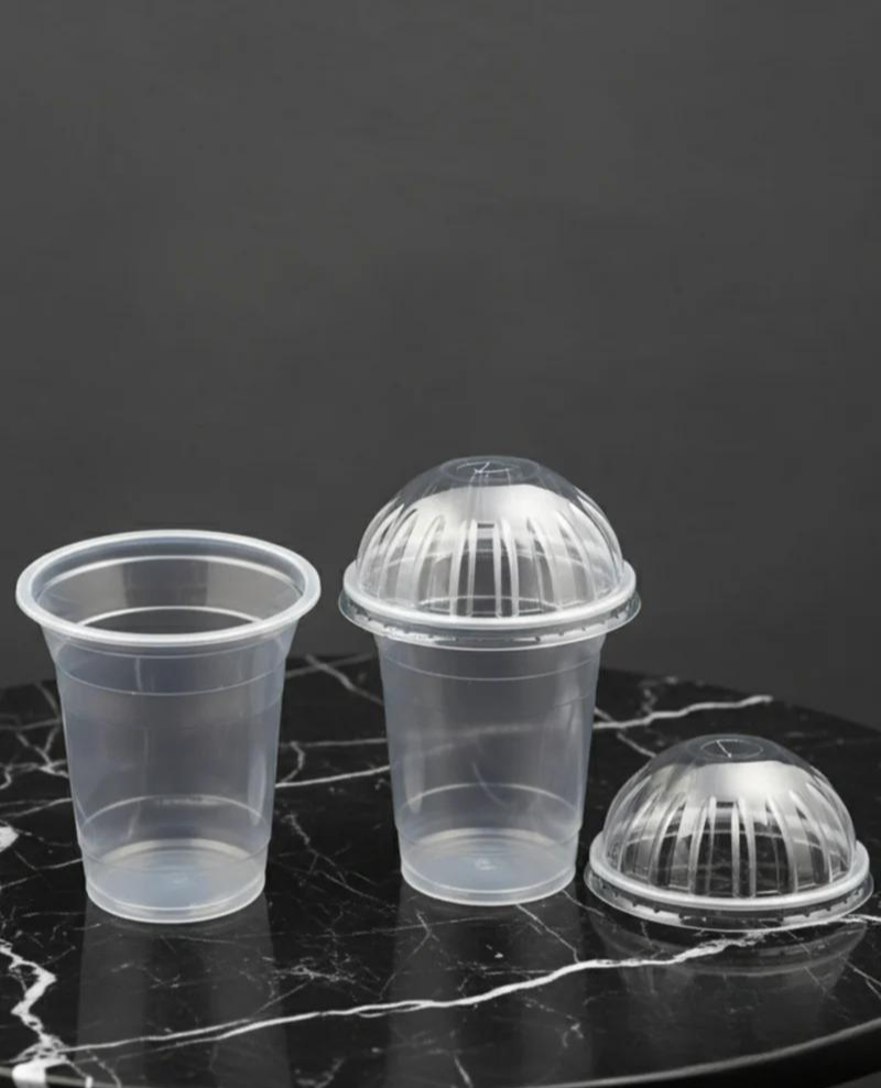 Premium Disposable Plastic Dessert Glass with Dome Lid Capacity: 350 ml (Approx.) | Transparent Serving Cup for Ice Cream, Mousse & Sundae