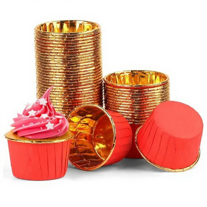 Round Bake n Serve with Gold Lining | Pack of 10 (Random Colour)