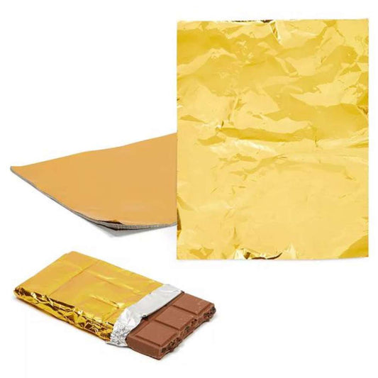 Large Golden Chocolate Wrapper for Bar Chocolates | Kunafa Bar Chocolate Wrappers (Pack of 150 pcs)