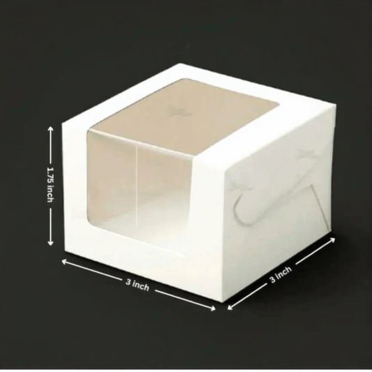 Kraft & White 1 Brownie Box | Multi Purpose Packaging Box (Pack of 10) (Mix Colour)