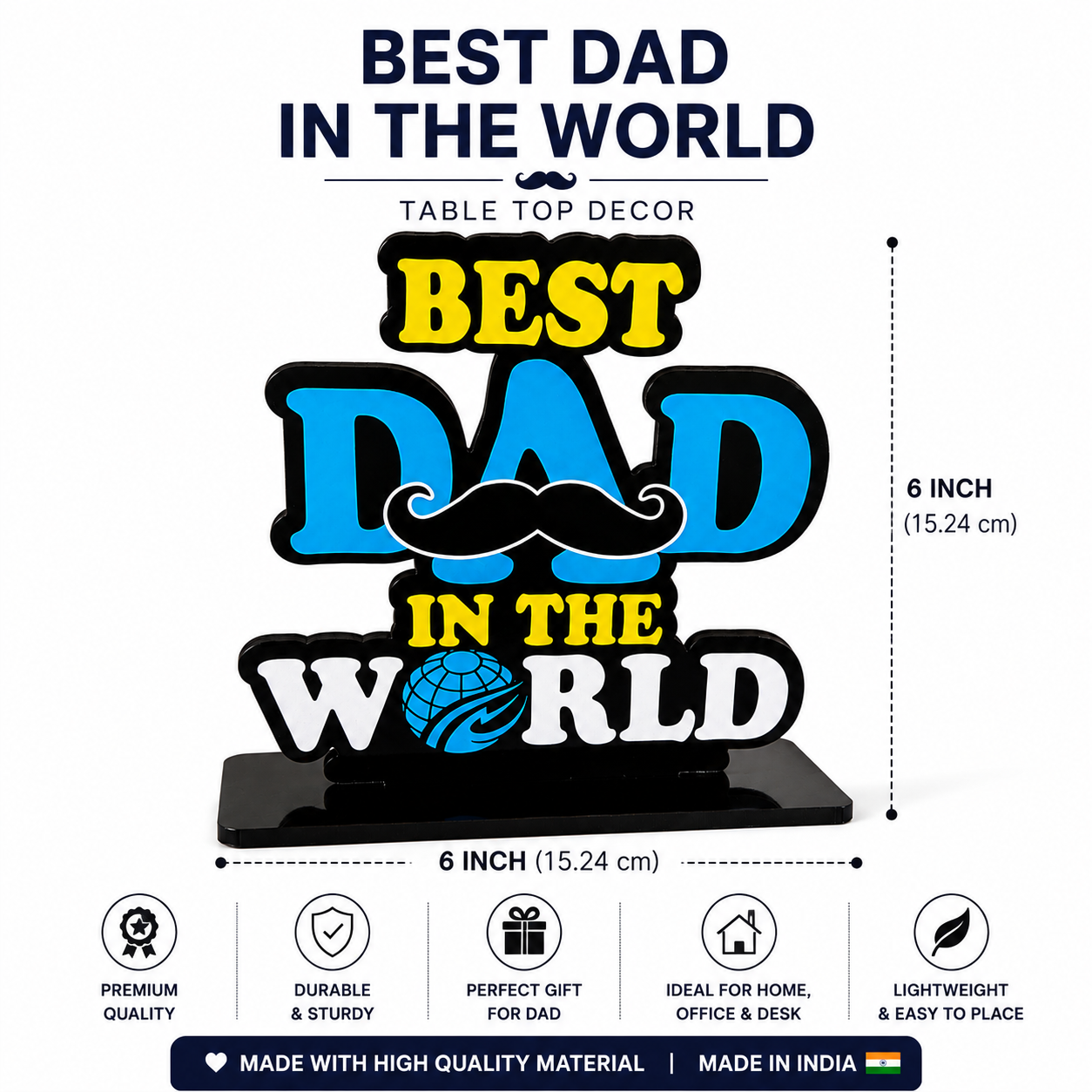 Best Dad in the World Table Top (Wooden Table Top)