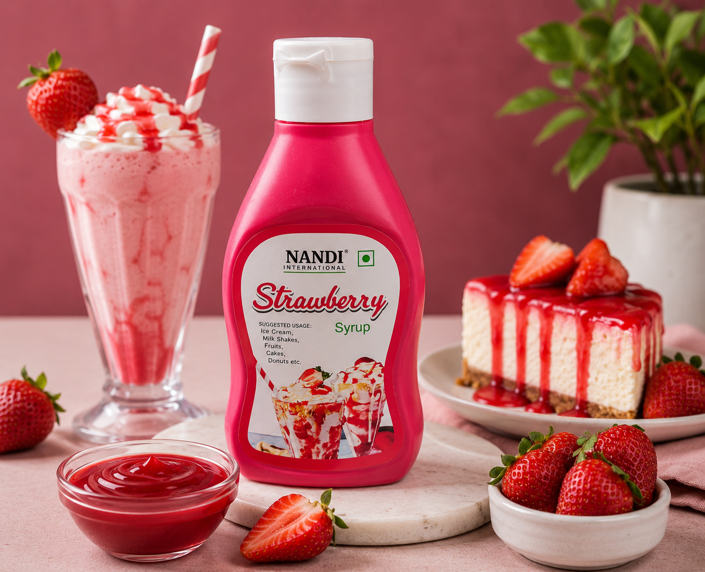 Nandi International Strawberry Syrup 200gm | Premium Strawberry Dessert Topping & Ice Cream Drizzle | Rich Creamy Flavor for Cakes, Shakes & Sundaes (Copy) (Copy)