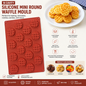 16 Cavity Silicone Mini Round Waffle Mould | Non-Stick Food Grade Silicone Baking Mold for Mini Waffles, Cookies, Chocolates, Candy & Desserts
