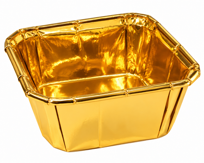 Premium Square Golden Paper Baking Cups with Lid | Pack of 50 Sqaure Shapes Golden Baking Cups with Lid