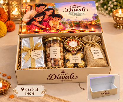 Happy Diwali printed hamper box (Pack of 5 & 10) Size - 9*6*3 inch