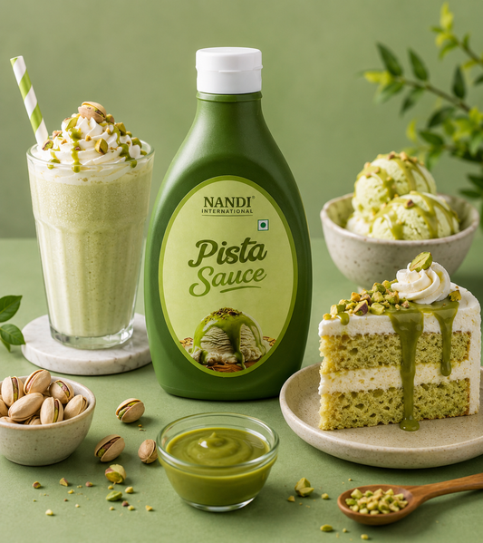Nandi International Pista Sauce 500gm | Premium Pistachio Dessert Topping & Ice Cream Drizzle | Rich Creamy Flavor for Cakes, Shakes & Sundaes