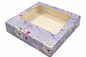 9pc Brownie Window Box I Grey Floral Print I 9x9x2 Inches