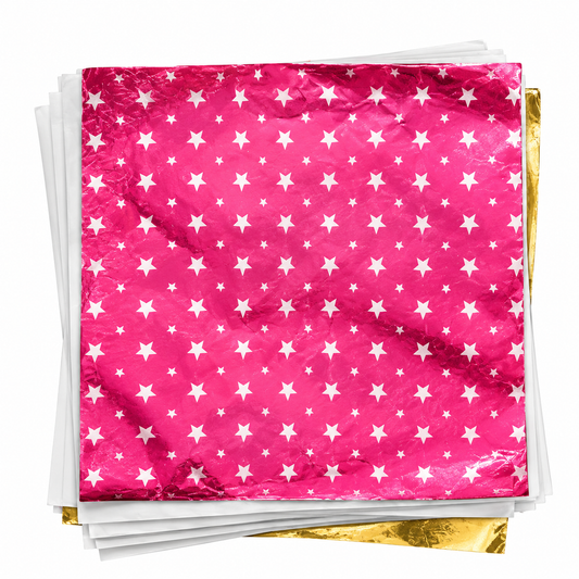 4 in 1 Multi Colour Mini Star print Chocolate Wrapper |  Multicolour Mini Star print Chocolate Wrapper-200 pcs (Any 4 Random Colours Pack)