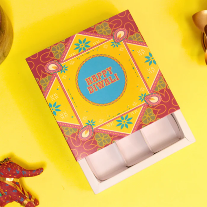 9 Cavity Multi Purpose Happy Diwali Box (Set of 10) (Mix Design)