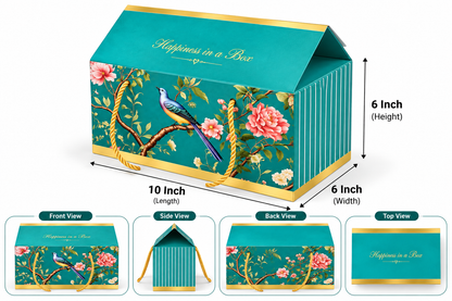 Premium Gift Hamper Box | 10x6x6 Inch | Bird Print (Pack of 5 pcs)