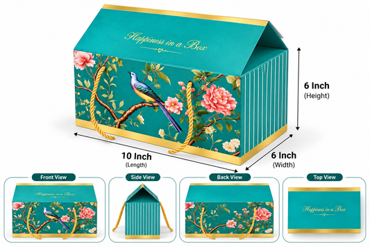 Premium Gift Hamper Box | 10x6x6 Inch | Bird Print (Pack of 5 pcs)