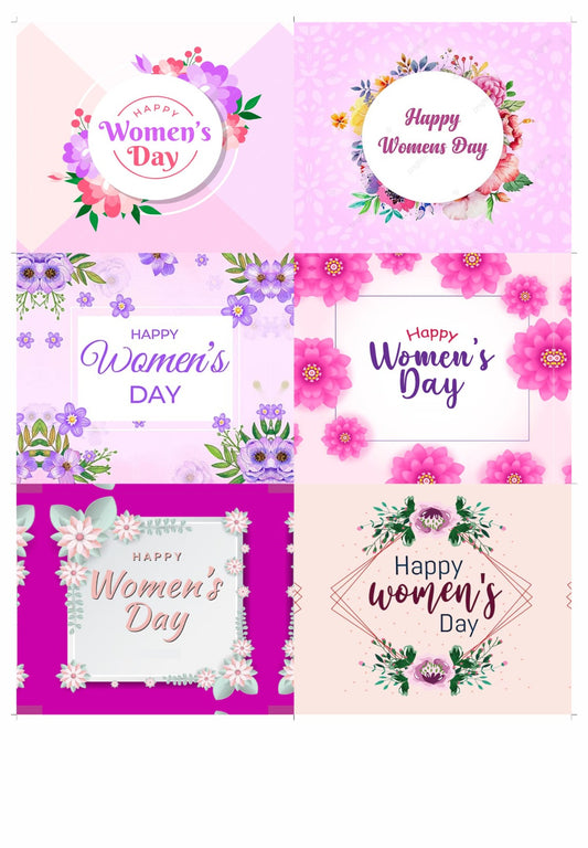 Happy Women's Day Bar Chocolate Stickers for 50-70gm Chocolates (6 Stickers)