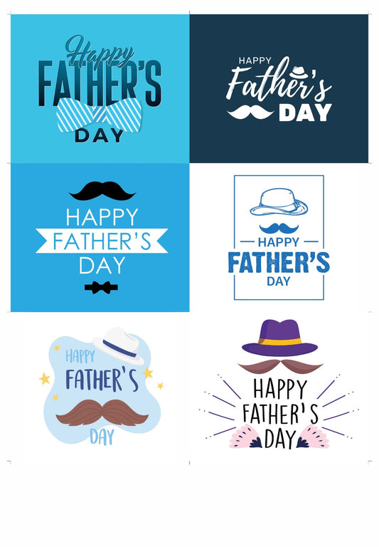 Happy Father's Day Bar Chocolate Stickers for 50-70gm Chocolates (6 Stickers)