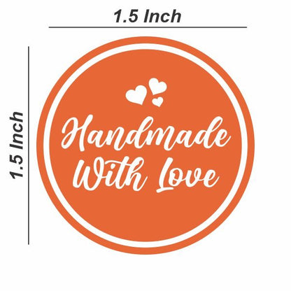 Handmade with Love 1.5 inch 60 Stickers comes with 4 different colours in a Sheet