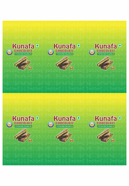 Kunafa Bar Sticker for 50-80gm chocolate (6 Stickers in a sheet)