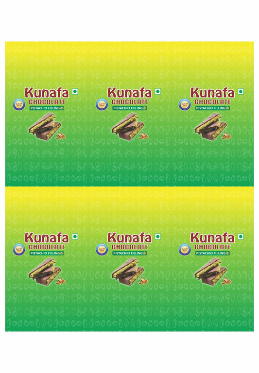 Kunafa Bar Sticker for 50-80gm chocolate (6 Stickers in a sheet)