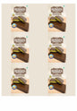 Kunafa Bar Sticker for 50-70 gm Chocolates (1 sheet of 6 Stickers)
