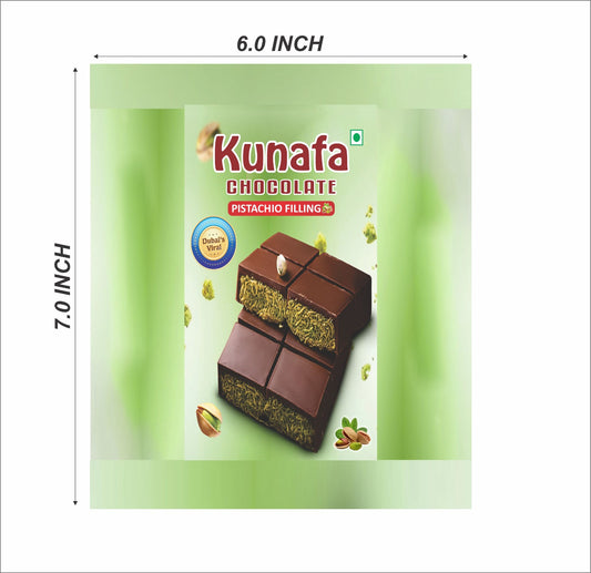 Kunafa Bar Sticker for 80-120vgm chocolate (4 Stickers in a sheet)