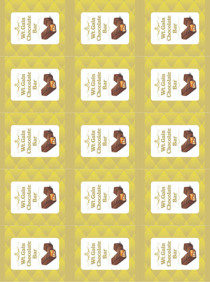 Weight Gain Chocolate Bar Stickers (4*4 inch 12 Stickers in a sheet)