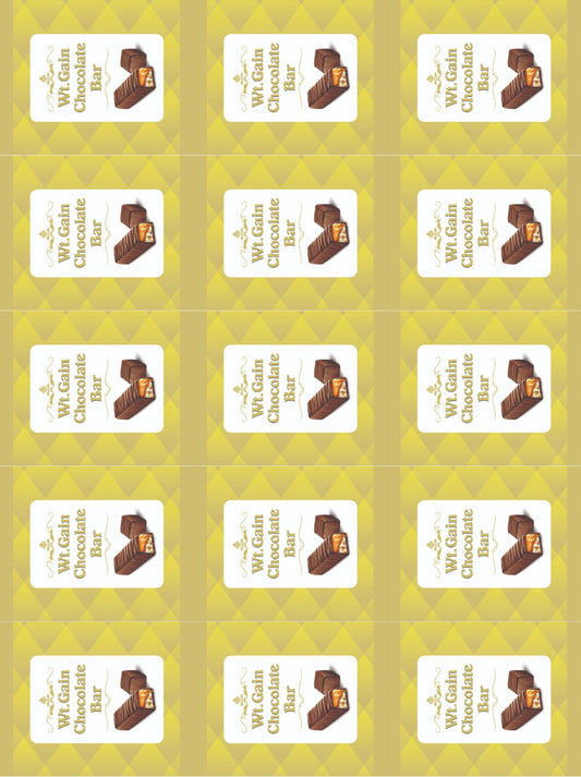 Weight Gain Chocolate Bar Stickers (4*4 inch 12 Stickers in a sheet)