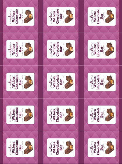 Weight Loss Chocolate Bar Stickers (4*4 inch 12 Stickers in a sheet)