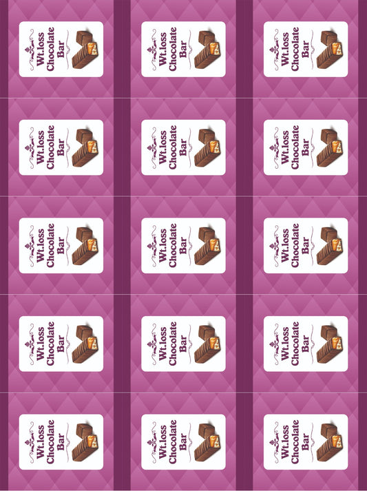 Weight Loss Chocolate Bar Stickers (4*4 inch 12 Stickers in a sheet)