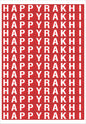 Happy Rakhi Cavity Size Square Stickers (140 Stickers)