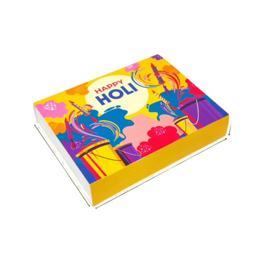 Happy Holi 12 Cavity Multi Purpose Box | 12 cavity Brownie Box | 12 Cavity chocolate Box | 12 cavity sweet box - Set of 10