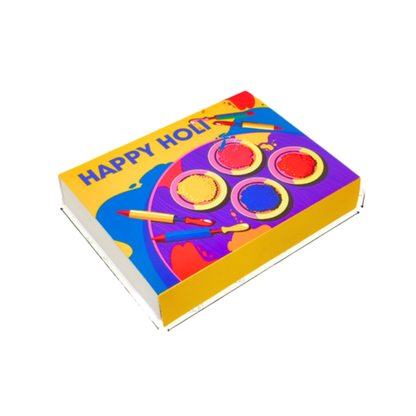 Happy Holi 12 Cavity Multi Purpose Box | 12 cavity Brownie Box | 12 Cavity chocolate Box | 12 cavity sweet box - Set of 10