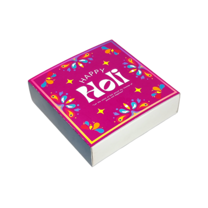Happy Holi 9 Cavity Multi Purpose Box | 9 cavity Brownie Box | 9 Cavity chocolate Box | 9 cavity sweet box - Set of 10