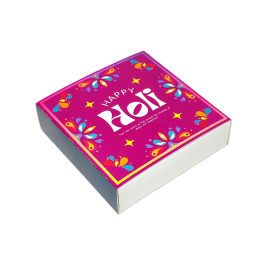 Happy Holi 9 Cavity Multi Purpose Box | 9 cavity Brownie Box | 9 Cavity chocolate Box | 9 cavity sweet box - Set of 10