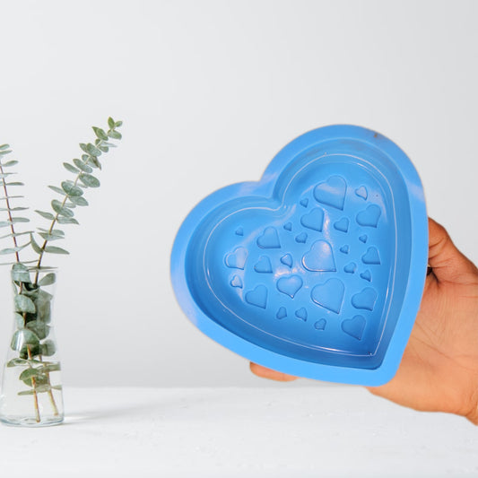 4 Inch Heart Shape Silicon Mould for multipurpose use (For Cakes, Chocolates and Candles)