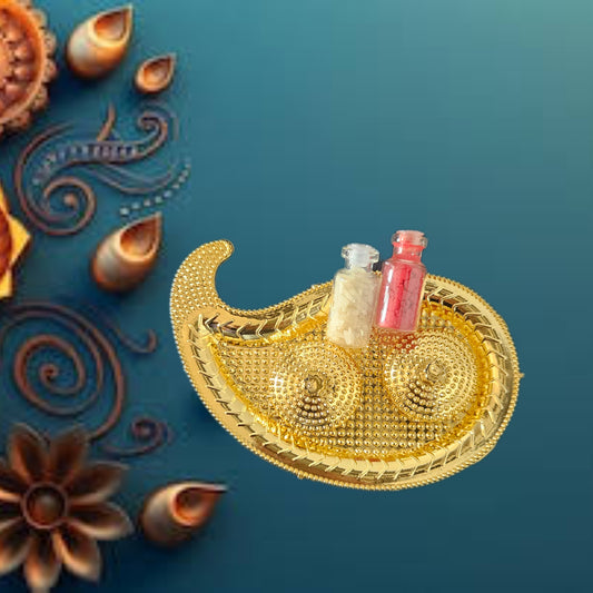 Peacock Design Kumkum Roli Plate for Festive & Gifting Purpose