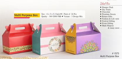 Multi Purpose Return Gift Hamper box  (Set of 10) (Random colour as per availability)
