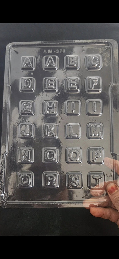 Alphabet A-Z letter mould | SMS letter mould (Set of 2 moulds Incusing letters A-Z)