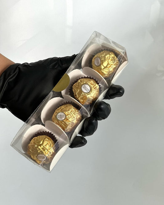 4 Cavity Transparent Chocolate Box for Laddu, Candles, Chocolates & Truffles | Pack of 10