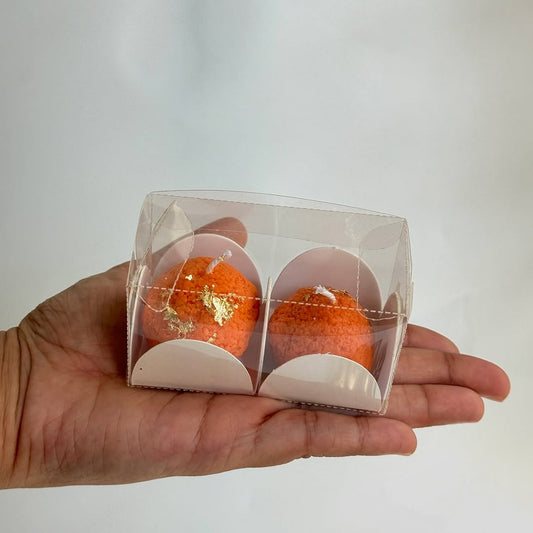 2 Cavity Transparent Chocolate Box for Laddu, Candles, Chocolates & Truffles | Pack of 10