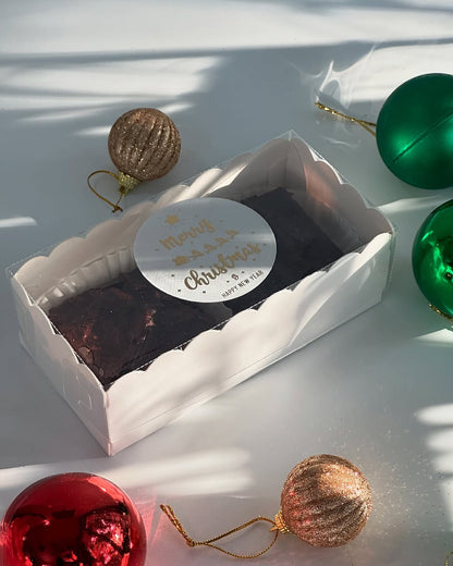 2 Brownie Box With Transparent Lid (White Colour) Pack of 10 (6*3*2 inches)