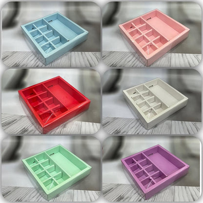 8+1 Multi-Purpose Hamper Box | Fits 8 Chocolates & 1 Bar | Festive & Gifting Packaging (Set of 10)